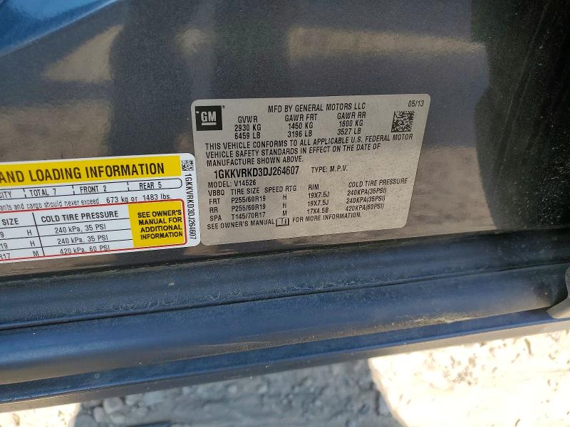 Aukcja sprzedaży 2013 Gmc Acadia, vin: 1GKKVRKD3DJ264607, numer aukcji: 59774086