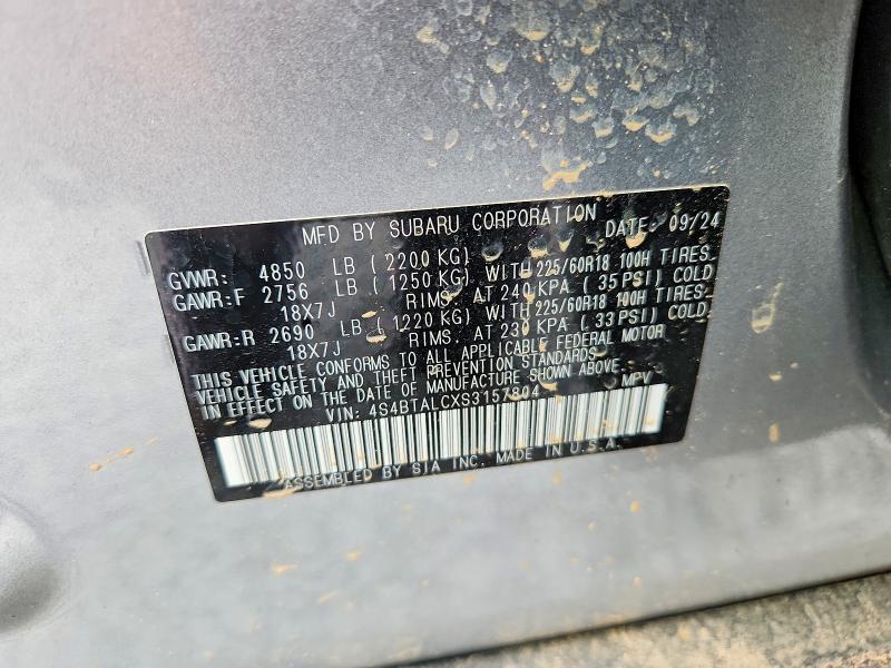 Продаж на аукціоні авто 2025 Subaru Outback, vin: 4S4BTALCXS3157804, номер лоту: 62163726