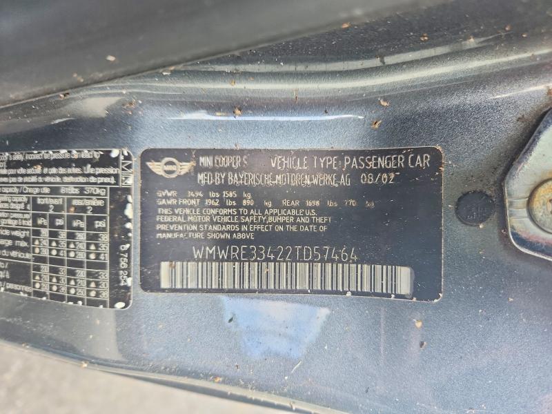 Продажа на аукционе авто 2002 Mini Cooper, vin: WMWRE33422TD57464, номер лота: 62976766
