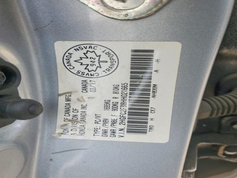 2017 Honda Civic მანქანა იყიდება აუქციონზე, vin: 2HGFC2F88HH021665, აუქციონის ნომერი: 85453795