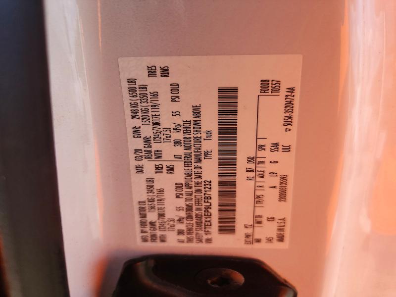 61936626 :رقم المزاد ، 1FTEX1EP9LFB71232 vin ، 2020 Ford F150 مزاد بيع
