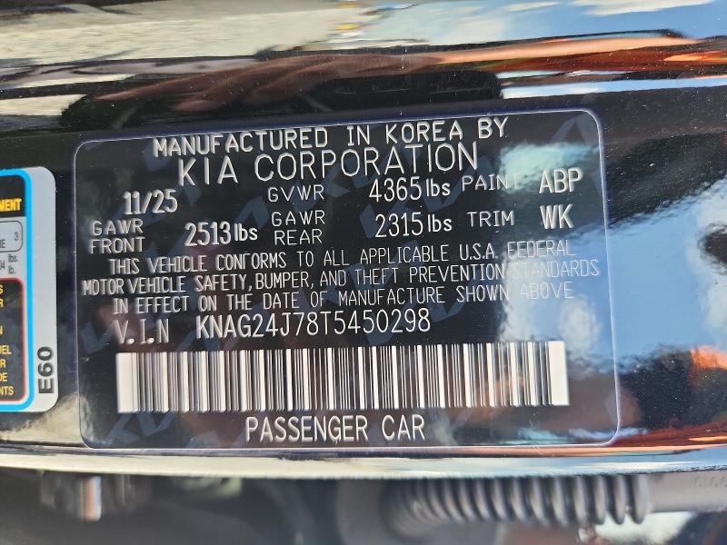 Aukcja sprzedaży 2026 Kia K5, vin: KNAG24J78T5450298, numer aukcji: 61422626