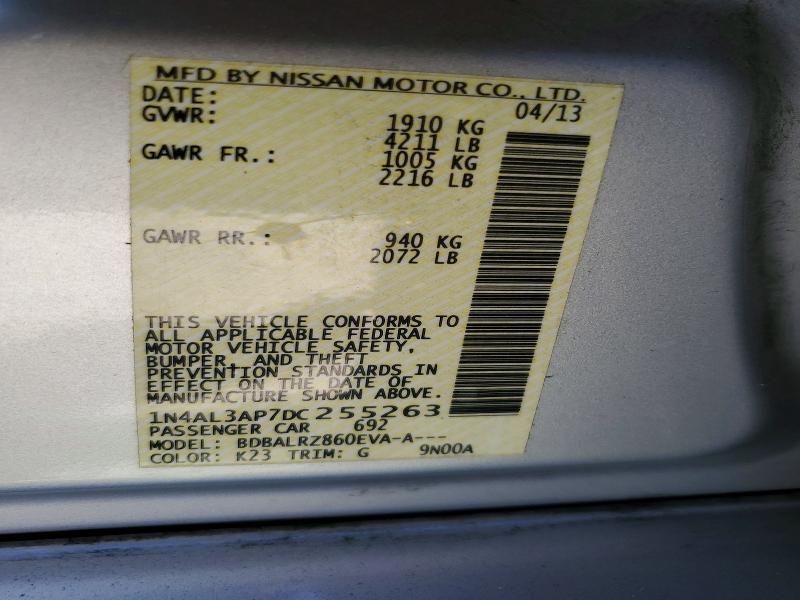 63536826 :رقم المزاد ، 1N4AL3AP7DC255263 vin ، 2013 Nissan Altima مزاد بيع