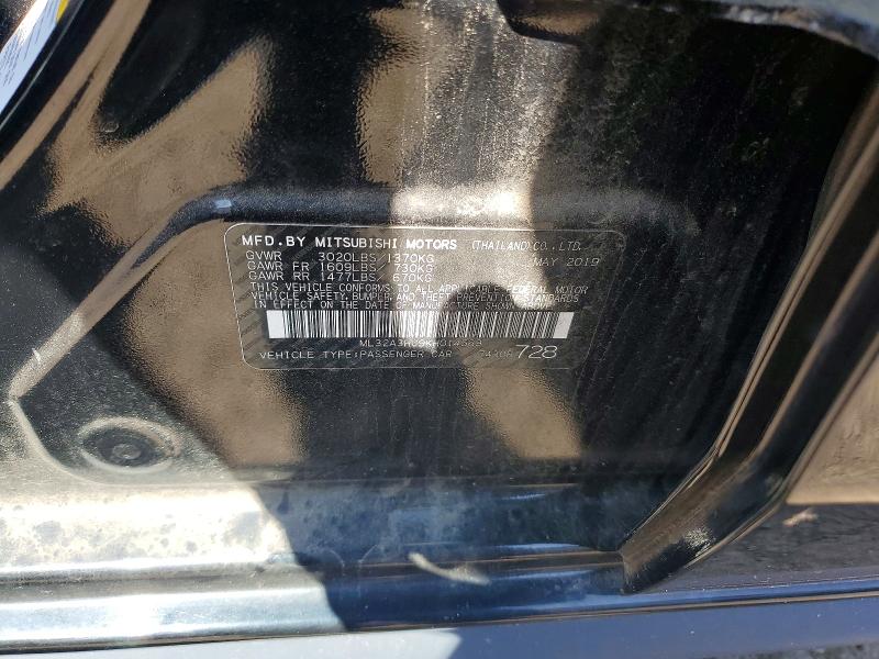 62114186 :رقم المزاد ، ML32A3HJ9KH014569 vin ، 2019 Mitsubishi Mirage مزاد بيع