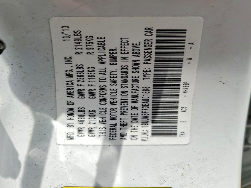 Aukcja sprzedaży 2014 Acura Tl, vin: 19UUA8F73EA001888, numer aukcji: 61879576