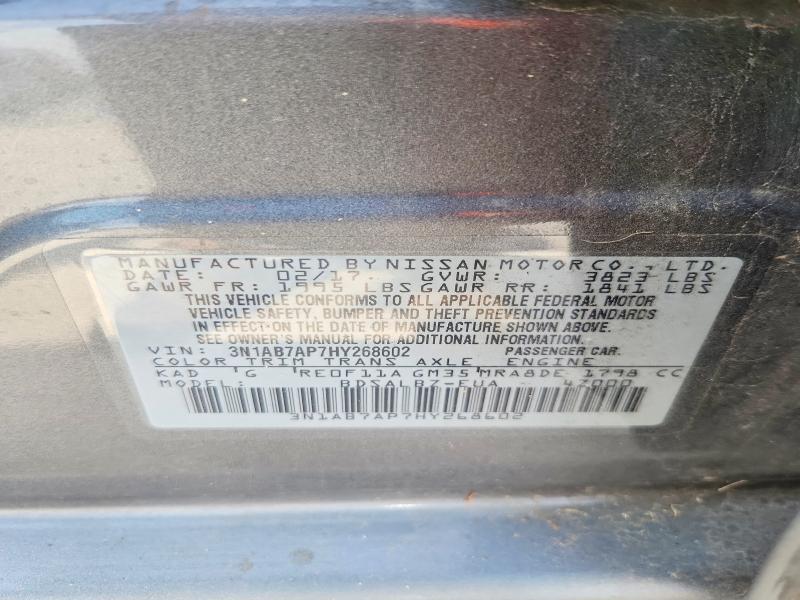 Aukcja sprzedaży 2017 Nissan Sentra, vin: 3N1AB7AP7HY268602, numer aukcji: 61718036