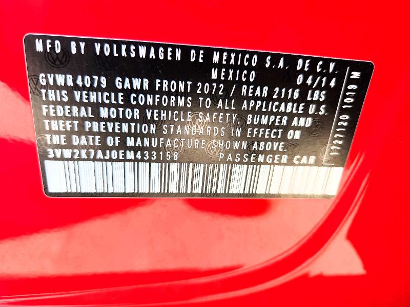 61432126 :رقم المزاد ، 3VW2K7AJ0EM433158 vin ، 2014 Volkswagen Jetta مزاد بيع