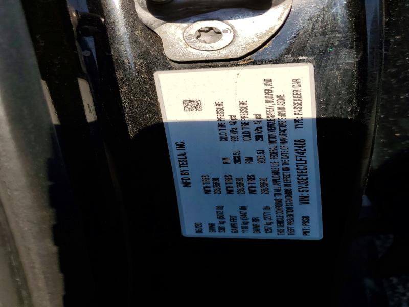 58443246 :رقم المزاد ، 5YJ3E1EC7LF742408 vin ، 2020 Tesla 3 مزاد بيع