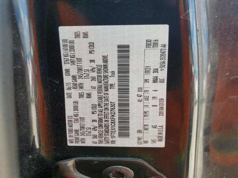 2015 Ford F150 მანქანა იყიდება აუქციონზე, vin: 1FTEX1C8XFKD76307, აუქციონის ნომერი: 60075056