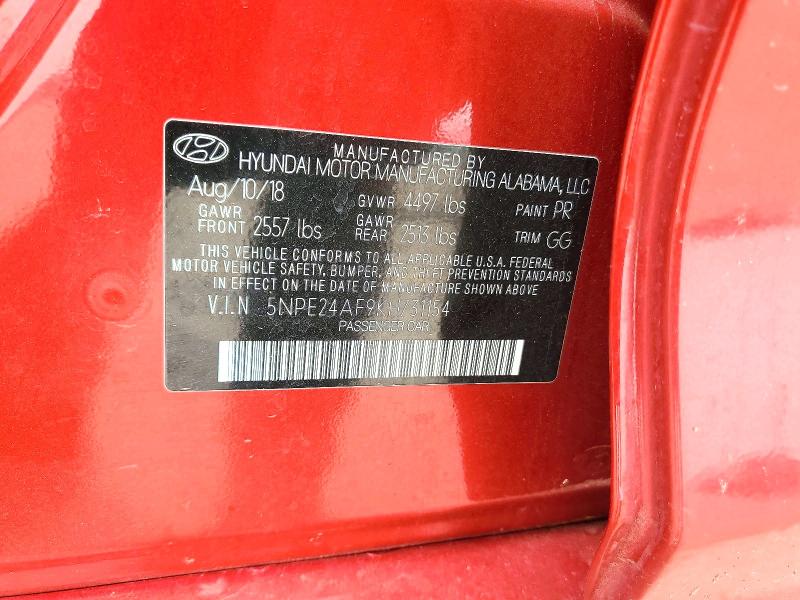 Продажа на аукционе авто 2019 Hyundai Sonata, vin: 5NPE24AF9KH731154, номер лота: 62035176