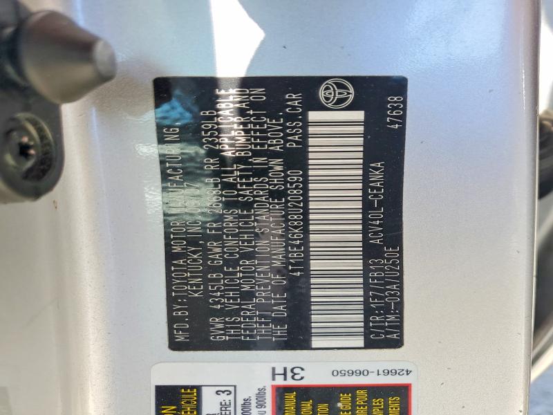 2008 Toyota Camry მანქანა იყიდება აუქციონზე, vin: 4T1BE46K88U208590, აუქციონის ნომერი: 61552006