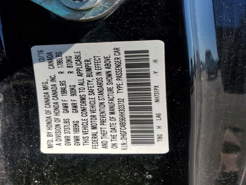 63102946 :رقم المزاد ، 2HGFC4B56HH303732 vin ، 2017 Honda Civic مزاد بيع