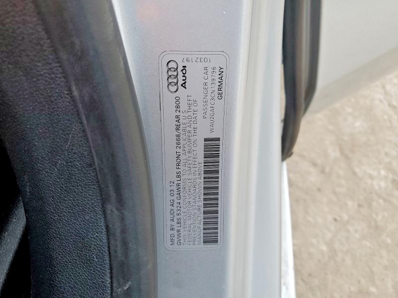 2012 Audi A7 მანქანა იყიდება აუქციონზე, vin: WAU2GAFC3CN139796, აუქციონის ნომერი: 61313536
