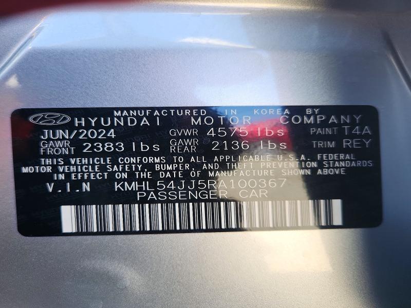 Aukcja sprzedaży 2024 Hyundai Sonata Hybrid, vin: KMHL54JJ5RA100367, numer aukcji: 60660296