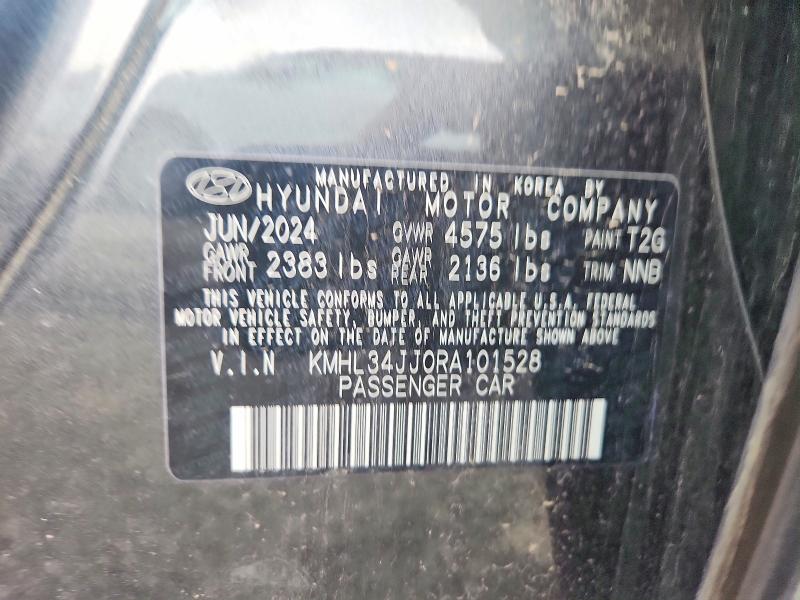 2024 Hyundai Sonata Hybrid მანქანა იყიდება აუქციონზე, vin: KMHL34JJ0RA101528, აუქციონის ნომერი: 61611786