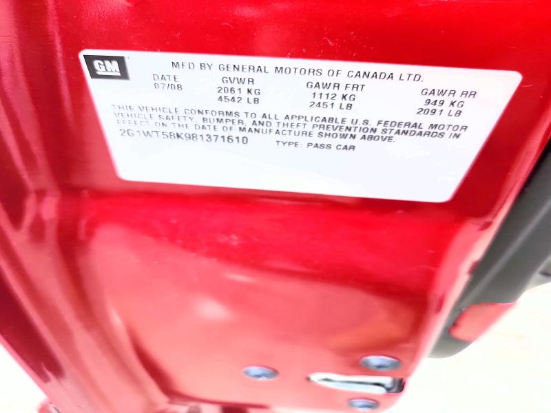 59341426 :رقم المزاد ، 2G1WT58K981371610 vin ، 2008 Chevrolet Impala مزاد بيع