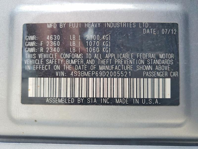 62680276 :رقم المزاد ، 4S3BMEP69D2005521 vin ، 2013 Subaru Legacy مزاد بيع