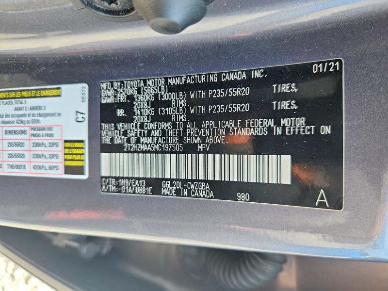 Продажа на аукционе авто 2021 Lexus Rx, vin: 2T2HZMAA5MC197505, номер лота: 63138496