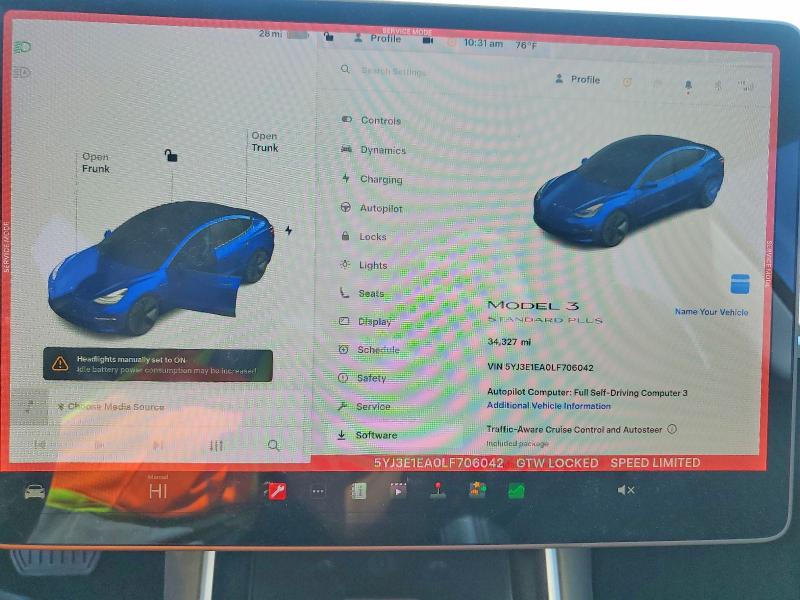 Aukcja sprzedaży 2020 Tesla Model 3, vin: 5YJ3E1EA0LF706042, numer aukcji: 59093826
