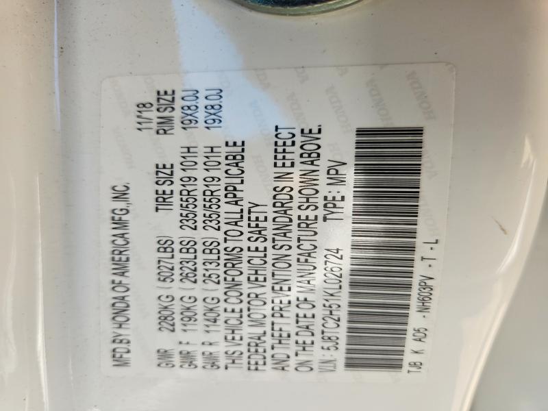Продаж на аукціоні авто 2019 Acura Rdx, vin: 5J8TC2H51KL026724, номер лоту: 60263306