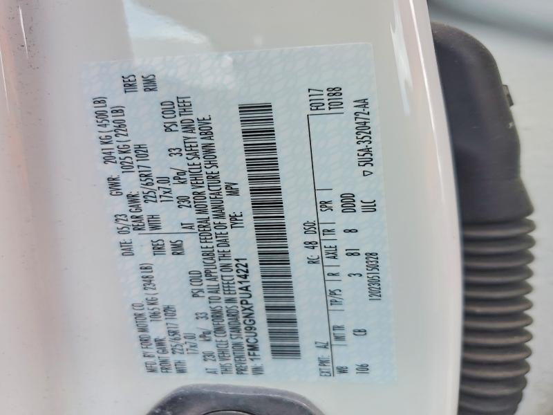 Aukcja sprzedaży 2023 Ford Escape, vin: 1FMCU9GNXPUA14221, numer aukcji: 59321376