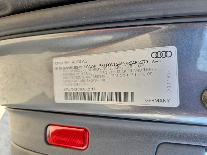 Продажа на аукционе авто 2019 Audi A5, vin: WAUANCF53KA062741, номер лота: 60055076