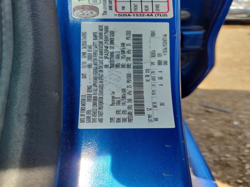 2011 Ford Fiesta მანქანა იყიდება აუქციონზე, vin: 3FADP4FJ1BM176890, აუქციონის ნომერი: 60393276