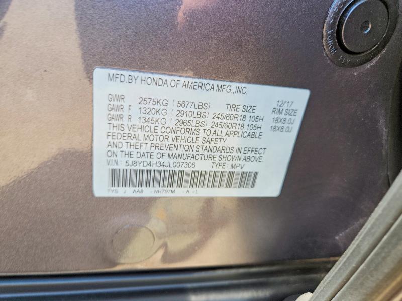 Aukcja sprzedaży 2018 Acura Mdx, vin: 5J8YD4H34JL007306, numer aukcji: 60007146
