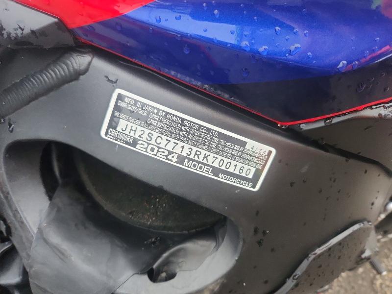 Продаж на аукціоні авто 2024 Honda Cbr1000, vin: JH2SC7713RK700160, номер лоту: 59261806
