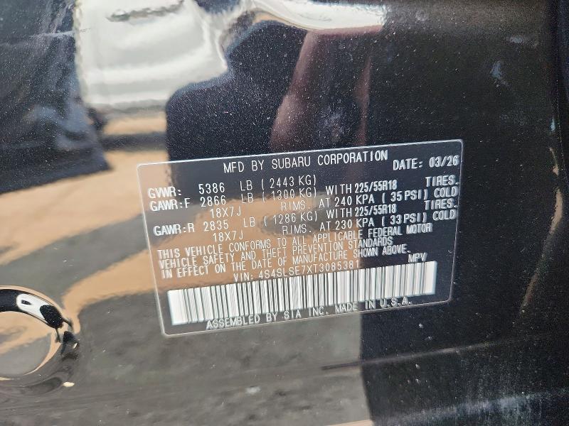 2026 Subaru Forester მანქანა იყიდება აუქციონზე, vin: 4S4SLSE7XT3085381, აუქციონის ნომერი: 60756046