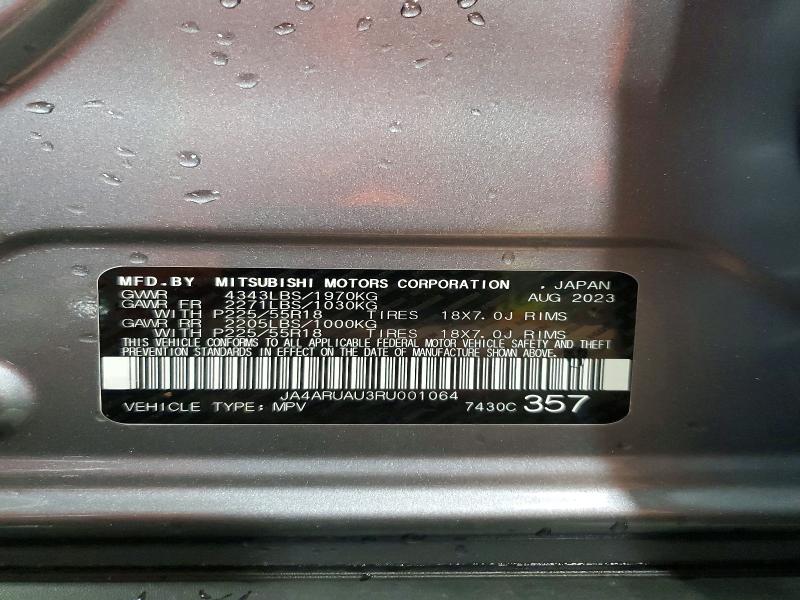 2024 Mitsubishi Outlander Sport მანქანა იყიდება აუქციონზე, vin: JA4ARUAU3RU001064, აუქციონის ნომერი: 60408136