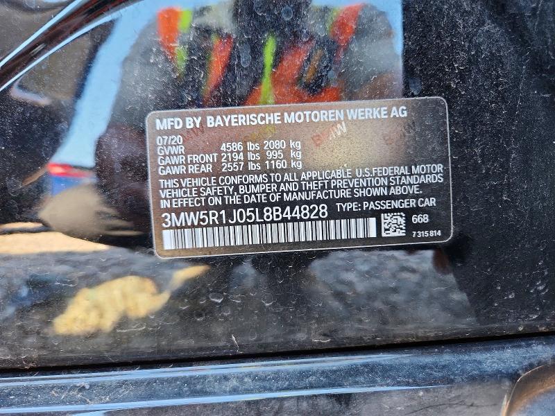 60243066 :رقم المزاد ، 3MW5R1J05L8B44828 vin ، 2020 Bmw 330 مزاد بيع