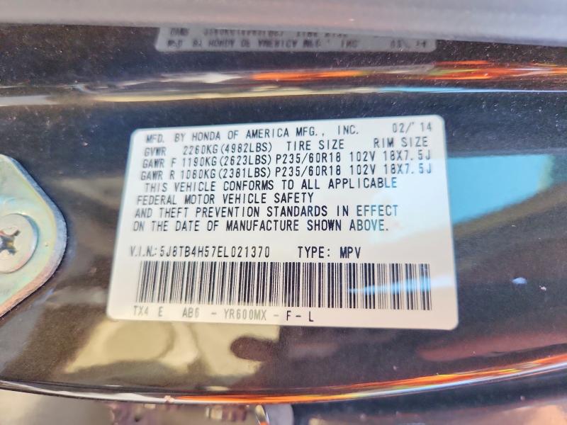 61774486 :رقم المزاد ، 5J8TB4H57EL021370 vin ، 2014 Acura Rdx مزاد بيع