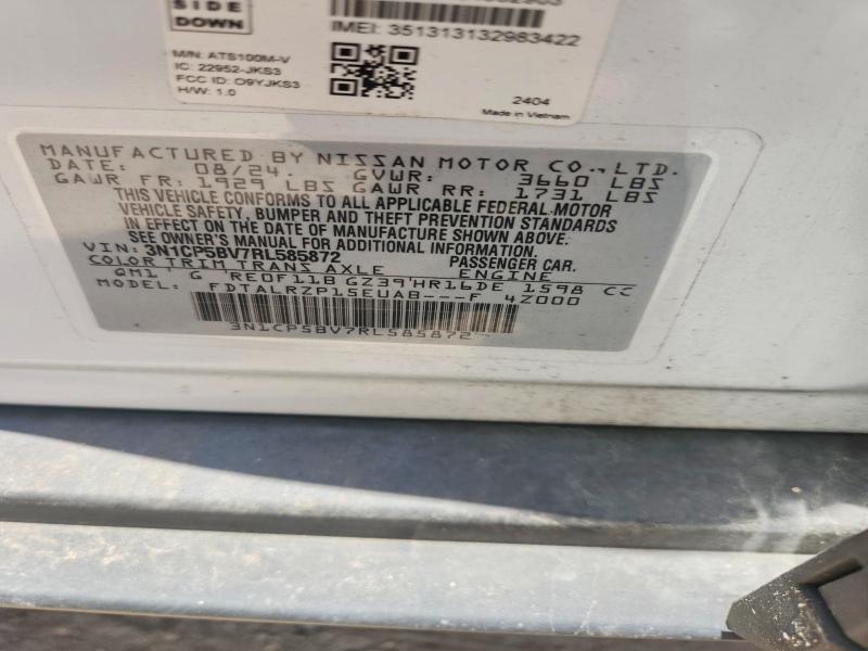 Продажа на аукционе авто 2024 Nissan Kicks, vin: 3N1CP5BV7RL585872, номер лота: 61593706