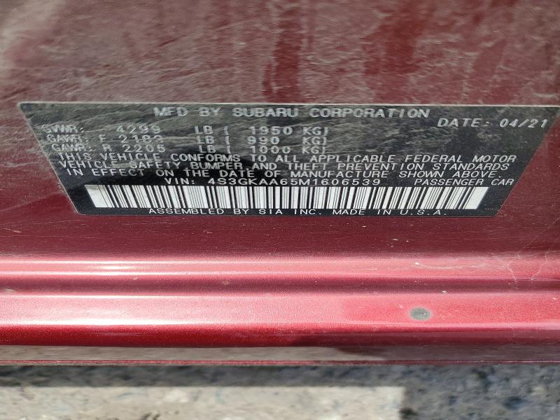 Продажа на аукционе авто 2021 Subaru Impreza, vin: 4S3GKAA65M1606539, номер лота: 60760916
