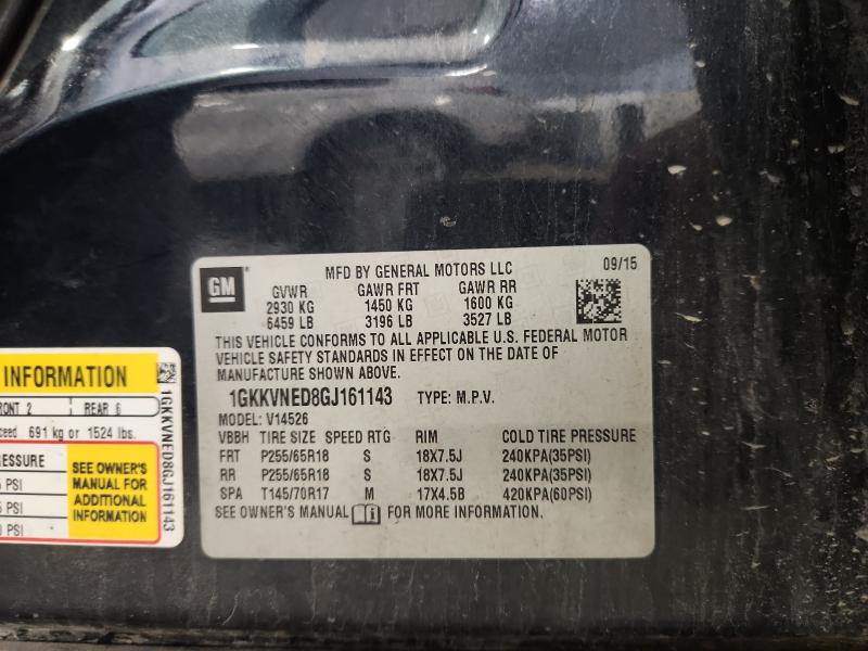 60144326 :رقم المزاد ، 1GKKVNED8GJ161143 vin ، 2016 Gmc Acadia مزاد بيع