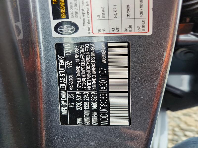 60048106 :رقم المزاد ، WDDUG8CB3HA301107 vin ، 2017 Mercedes-benz S مزاد بيع