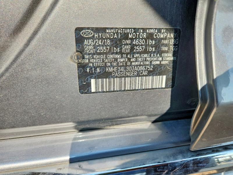 61932196 :رقم المزاد ، KMHE34L30JA086752 vin ، 2018 Hyundai Sonata Hybrid مزاد بيع