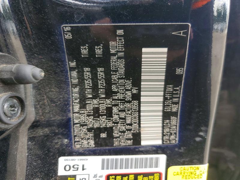 Aukcja sprzedaży 2016 Toyota Sienna, vin: 5TDDK3DC0GS139568, numer aukcji: 62636716