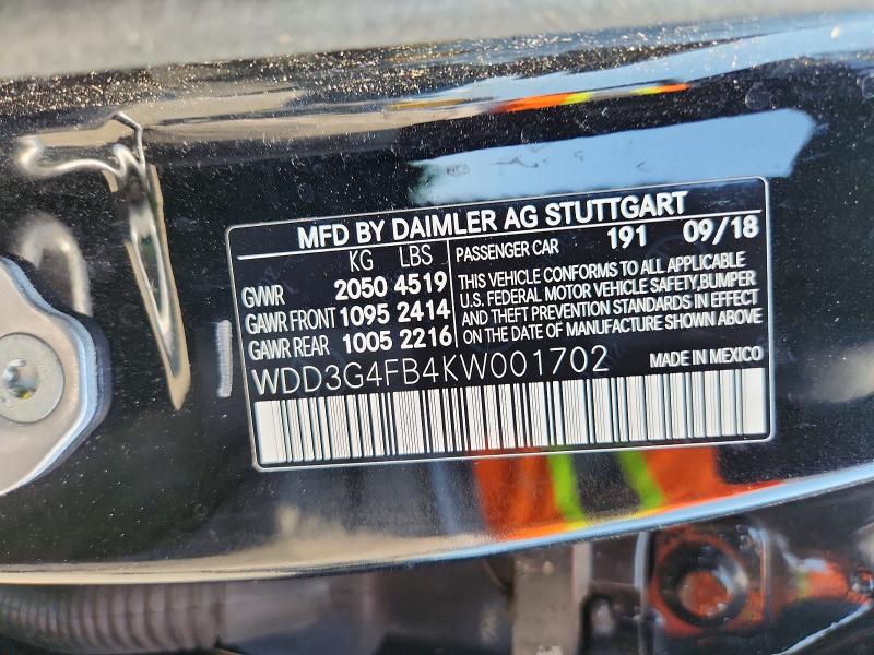 Продаж на аукціоні авто 2019 Mercedes-benz A, vin: WDD3G4FB4KW001702, номер лоту: 85772755