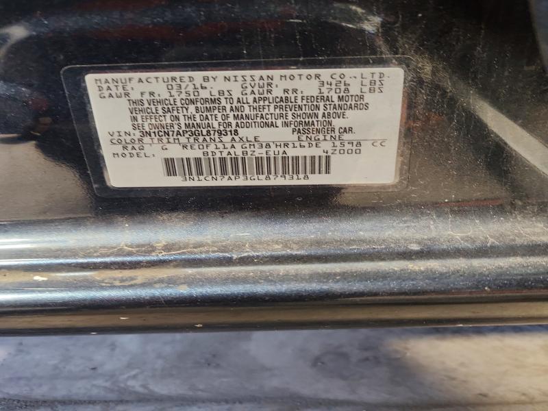 Продаж на аукціоні авто 2016 Nissan Versa, vin: 3N1CN7AP3GL879318, номер лоту: 62245926