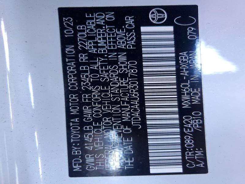 Aukcja sprzedaży 2024 Toyota Prius, vin: JTDACAAU6R3017870, numer aukcji: 60468766