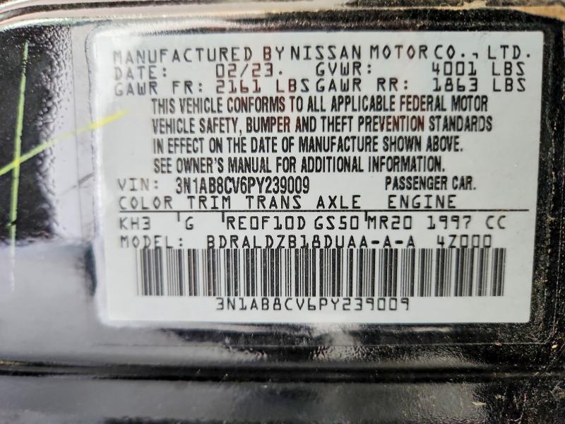 Aukcja sprzedaży 2023 Nissan Sentra, vin: 3N1AB8CV6PY239009, numer aukcji: 62008796