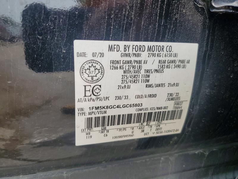 Продаж на аукціоні авто 2020 Ford Explorer, vin: 1FM5K8GC4LGC65803, номер лоту: 62399696