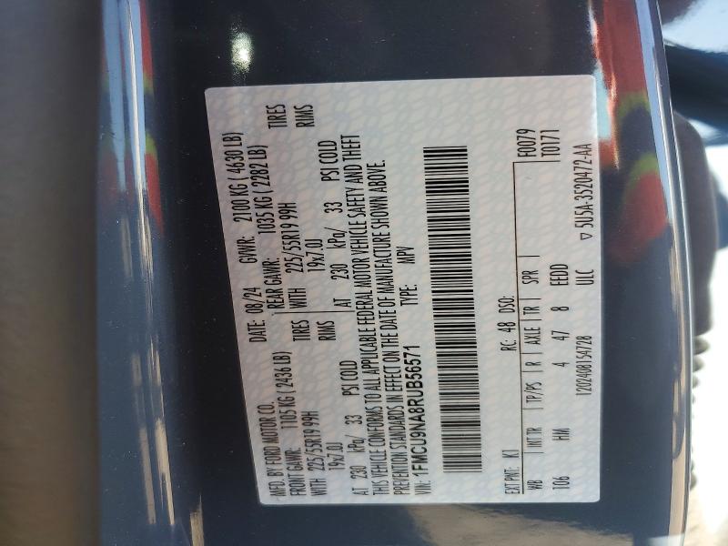 Auction sale of the 2024 Ford Escape, vin: 1FMCU9NA8RUB56571, lot number: 61109746