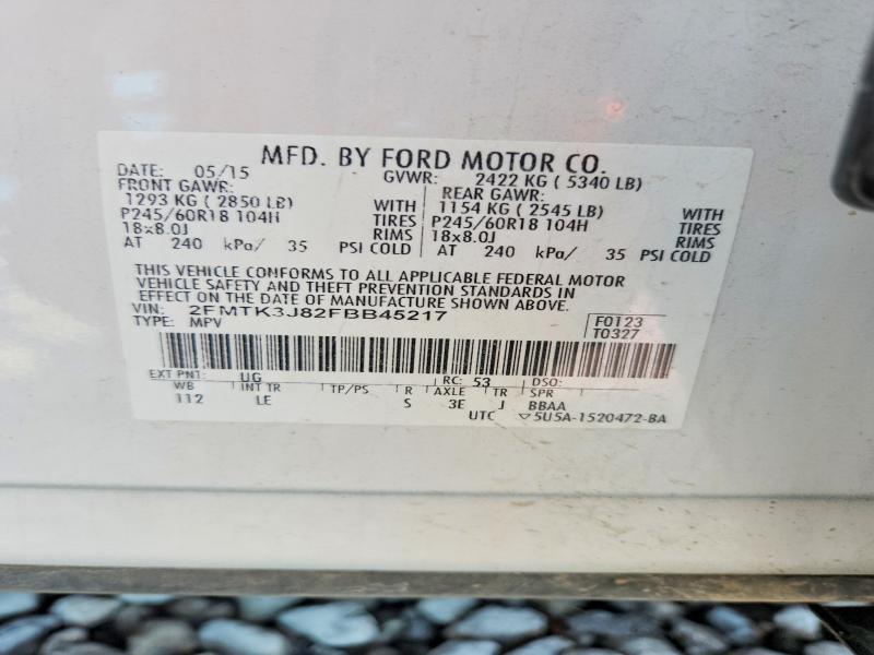 Продажа на аукционе авто 2015 Ford Edge, vin: 2FMTK3J82FBB45217, номер лота: 60213586