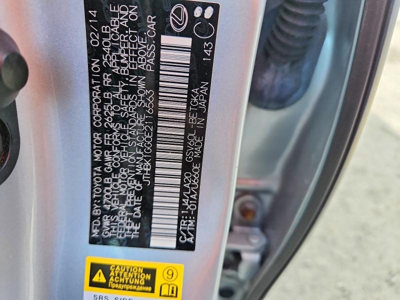 Aukcja sprzedaży 2014 Lexus Es, vin: JTHBK1GG0E2116563, numer aukcji: 60804816