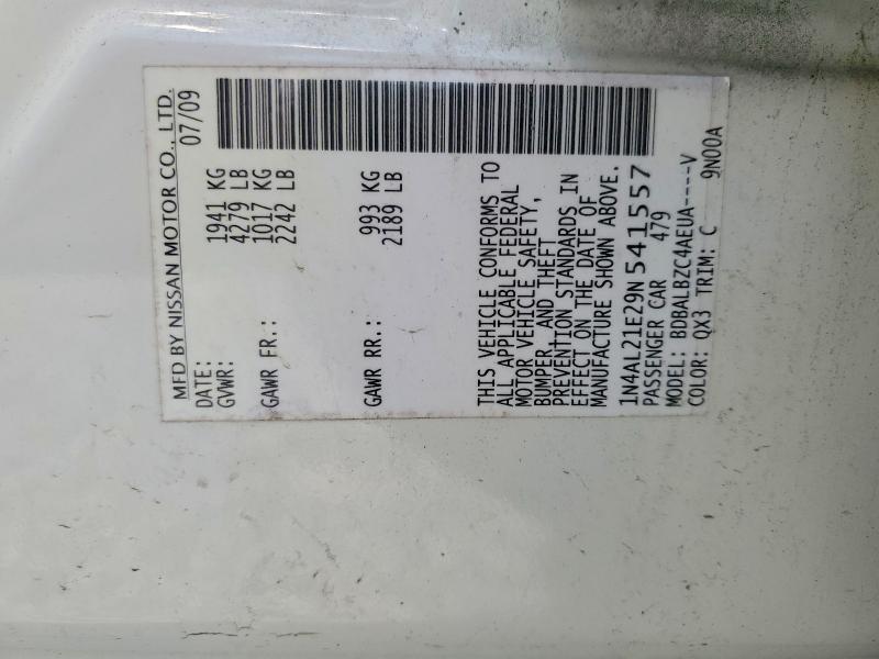 Продаж на аукціоні авто 2009 Nissan Altima, vin: 1N4AL21E29N541557, номер лоту: 59904866