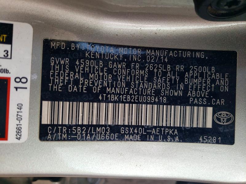 Продажа на аукционе авто 2014 Toyota Avalon, vin: 4T1BK1EB2EU099418, номер лота: 60016246