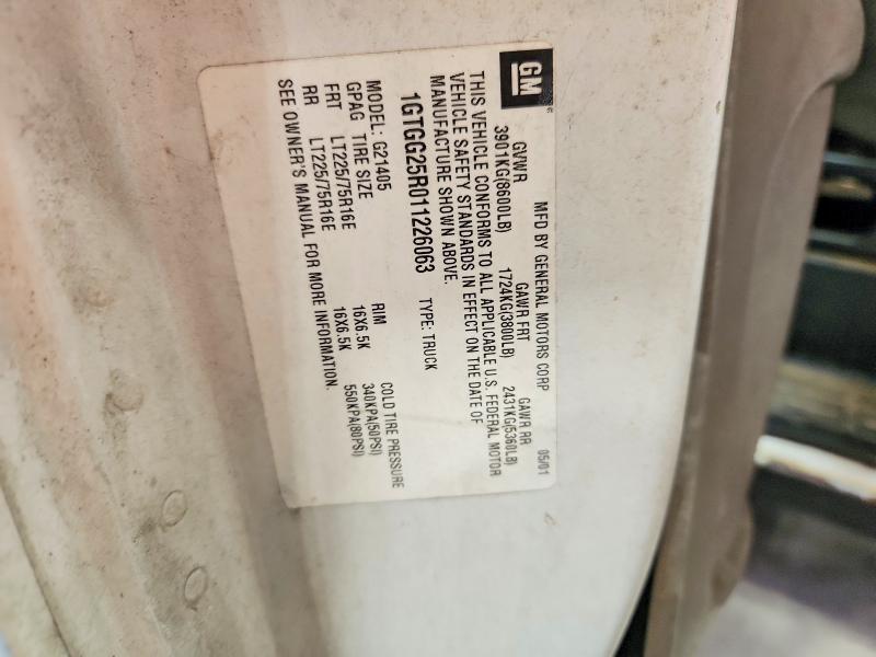 Aukcja sprzedaży 2001 Gmc Savana, vin: 1GTGG25R011226063, numer aukcji: 59269286